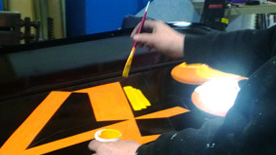 Pin stripe painting by Stosh in Cleveland